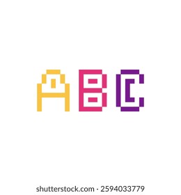 abc letter font pixel art