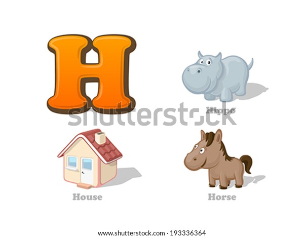 Abc Letter H Funny Kid Icons Stock Vector (Royalty Free) 193336364