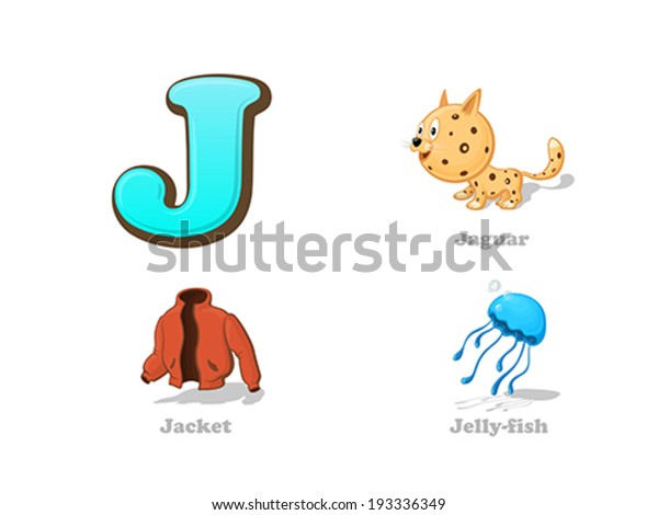 Abc Letter J Funny Kid Icons Stock Vector (Royalty Free) 193336349