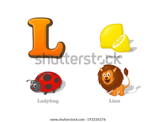 Abc Letter L Funny Kid Icons Stock Vector (Royalty Free) 193336376 ...