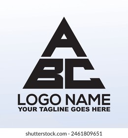 Letras ABC Logo Alfabeto Diseño Concepto Vector Símbolo ABC polígono, círculo, triángulo, hexágono, estilo plano y simple con el color blanco y negro variación de la letra logotipo establecido en un ABC minimalista