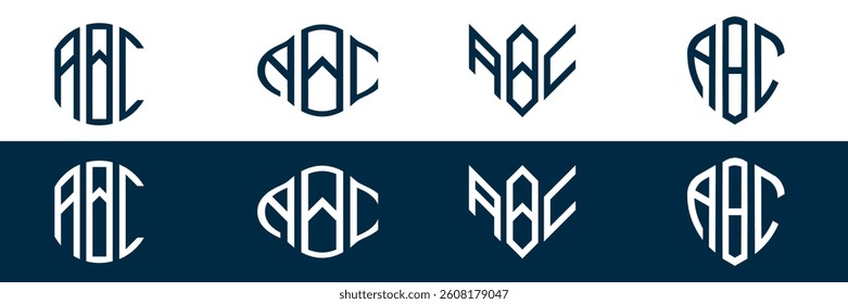 ABC letter logo design in FOUR different style