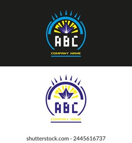 ABC-Buchstabe-Logo-Vektorgrafik-Design auf schwarzweißem Farbhintergrund ABC-Buchstabe-Logo-Symbol-Design
