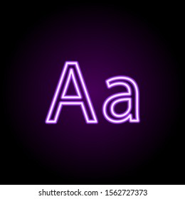 Abc letter a neon icon. Simple thin line, outline vector of school icons for ui and ux, website or mobile application