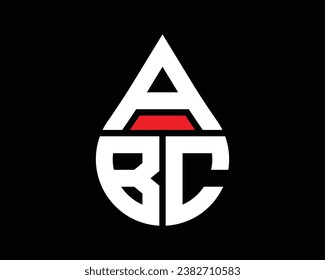 ABC letter water drop shape logo design. ABC drop logo simple design.