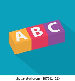 ABC letters alphabet on cube blocks - vector illustration