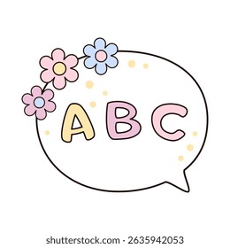 Letras ABC isolado clipart no fundo branco, Cartas Coquette, escola retro, de volta à escola, bonito mão desenhado vetor em estilo plano
