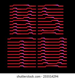 ABC letters made of red lines (R, S, T, U)