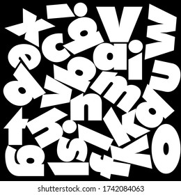 abc letters pattern in black background