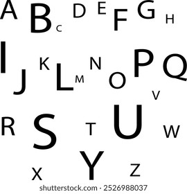 Abc letters with stylish font isolated on white background. Abc set or collection. Learning, education and school concept.

