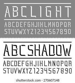 ABC Light, ABC Shadow, font and numbers