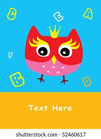 abc little owl prince greeting tag