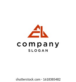 abc logo design with triangle roofing estate illustration