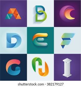 ABC Of Logo Idea Set Of Letters A B C D E F G H I