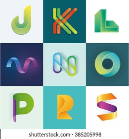 ABC of logo idea set of letters J K L M N O P R S set