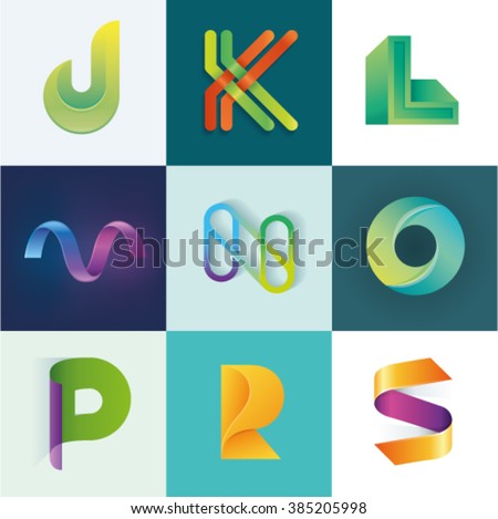 ABC of logo idea set of letters J K L M N O P R S set Stock foto © 