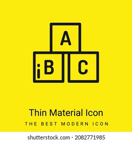 Abc minimal bright yellow material icon