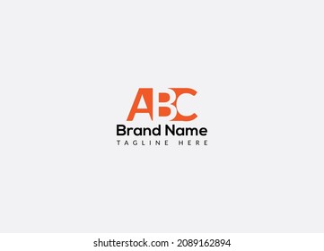 abc minimalist typography logo design template