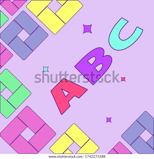 Abc Pattern Design Kids Alphabet Stock Vector (Royalty Free) 1742273288