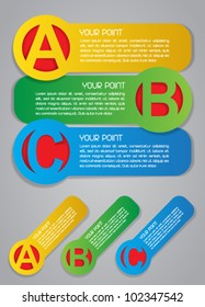 ABC Progress Vector Labels in Colors