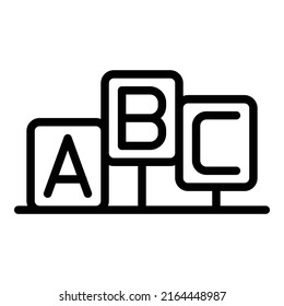 Abc quiz icon outline vector. Poster show. Ask test