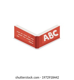 ABC red book icon on white background