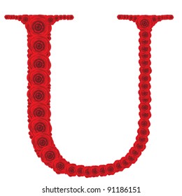 ABC from red roses, Beautiful vector illustration