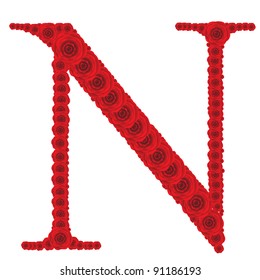 ABC from red roses, Beautiful vector illustration