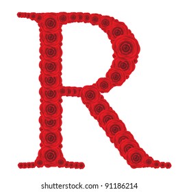 ABC from red roses, Beautiful vector illustration