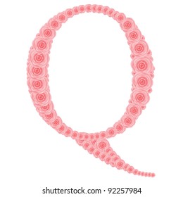 ABC from red roses, Beautiful vector illustration