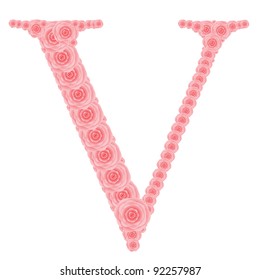 ABC from red roses, Beautiful vector illustration