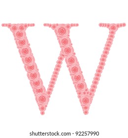 ABC from red roses, Beautiful vector illustration