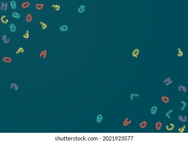 Abc School Board Vector Green Background. Font Style Backdrop. Decorative Text Blackboard Typography. Educate Art.