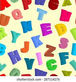 ABC Seamless pattern. Coloured letters background. Vector illustration
