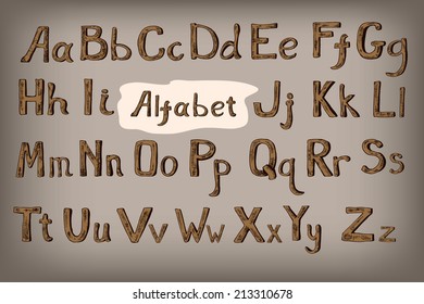 ABC. Set of hand drawn graphic illustration.