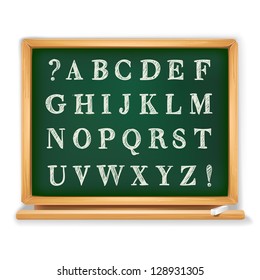 abc set written on blackboard