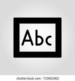 ABC sign. Education, early development, learning or literacy concept icon. Autocorrect and spelling button for app icon. Spell check.
