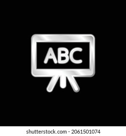 ABC silver plated metallic icon