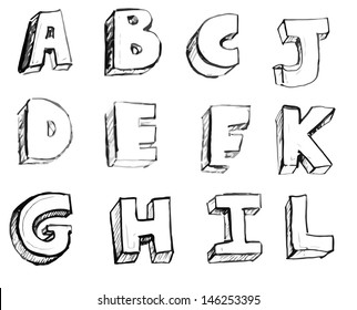 ABC sketch letters