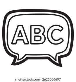Ícone do Vetor de Bolha de Fala ABC - Símbolo de Bate-papo de Mensagem. Fala, Bolha, Vetor, Ícone, Mensagem, Bate-papo, ABC, Texto, Palavra