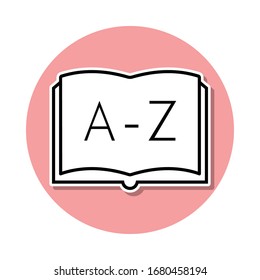 ABC sticker icon. Simple thin line, outline vector of Books and magazines icons for ui and ux, website or mobile application