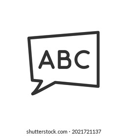 Icono de línea delgada ABC. Símbolo con estilo de contorno de moda. Diseño premium para web y aplicaciones. Perfecto para la interfaz de usuario. 