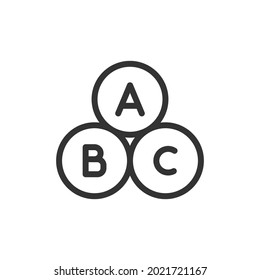ABC thin line icon. Symbol in trendy outline style. Premium design for web and apps. Perfect for UI. 