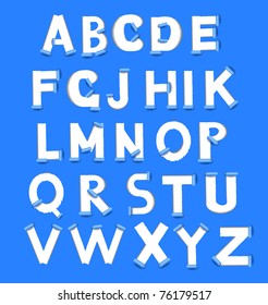 ABC from torn paper. space for your message. vector illustration