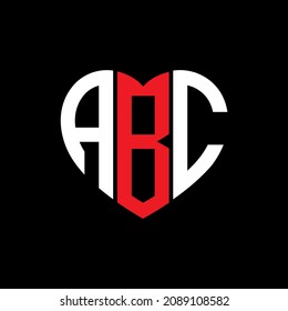 ABC Unique abstract geometric vector love letter logo design.
