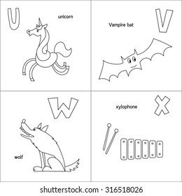 ABC vector coloring page for kids