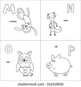 ABC vector coloring page for kids