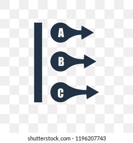 Abc vector icon isolated on transparent background, Abc transparency concept can be used web and mobile