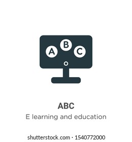 Abc vector icon on white background. Flat vector abc icon symbol sign from modern e learning and education collection for mobile concept and web apps design.