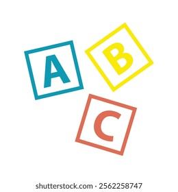 ABC vector icon in outline style. Isolated on white background. Vector Illustration.